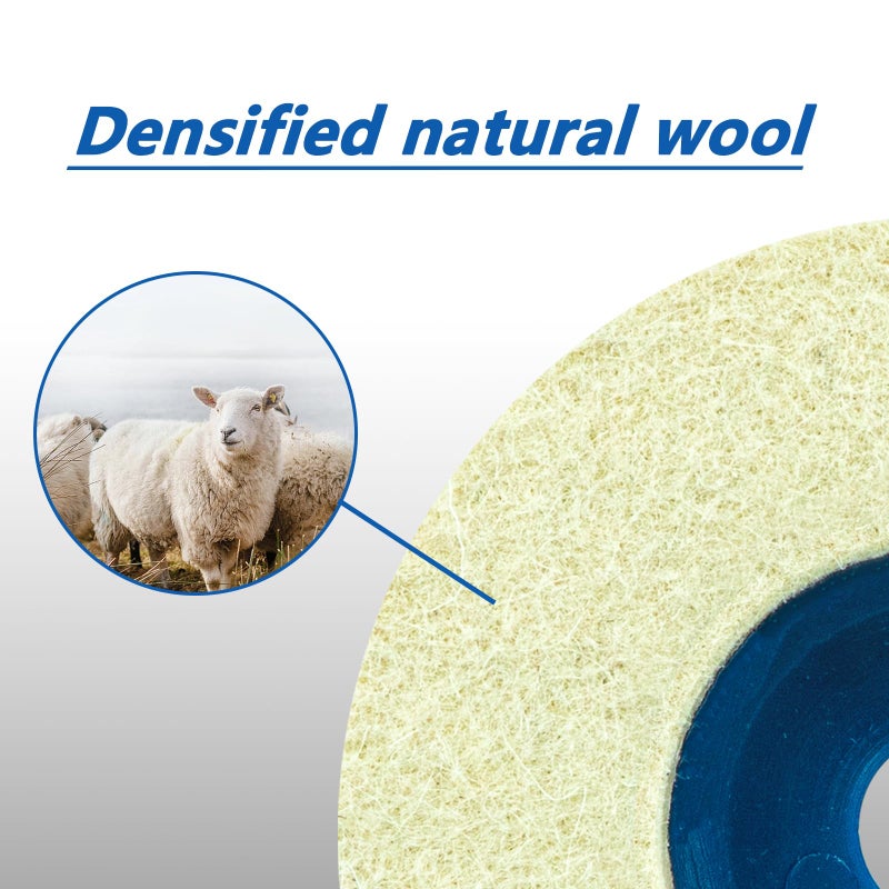 SALI 10 Pcs 4-1/2 Inch Wool Felt Polishing Wheel Disc Wool Polishing Wheel Disc for 4.5"" Angle Grinder Felt Grinder Polishing Wheel for Metal  Marble Stone  Furniture  Car - Image 5